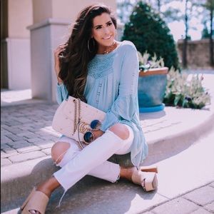 Free People Shift Eyelet Lace Ruffle Tunic Dress